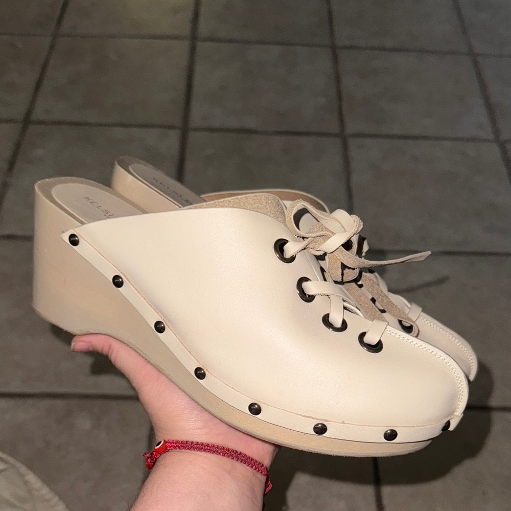 Kelsi Dagger Brooklyn Clogs Lace-up Leather Platform Wedges